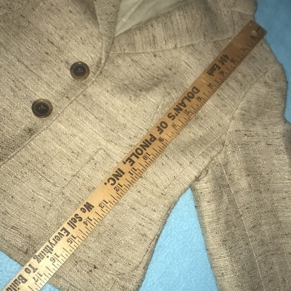 BANANA REPUBLIC linen wool blend cropped tweed blazer jacket petite NEW size XS - Picture 9 of 11